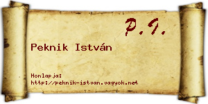 Peknik István névjegykártya